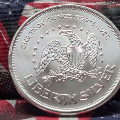 Sale Photo Thumbnail #315: 1 Troy Ounce .999 Silver, A-Mark/Liberty Bell Round, BU