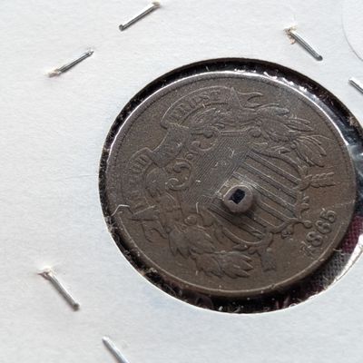 Sale Photo Thumbnail #64: 1865 Two Cent Coin, Damaged