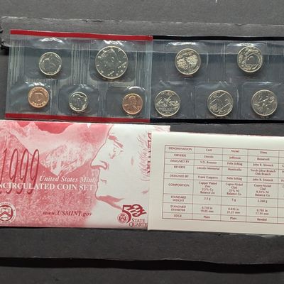 Sale Photo Thumbnail #209: 1999-D U.S. Mint Uncirculated Coin Set with State Quarters In OGP w/ COA