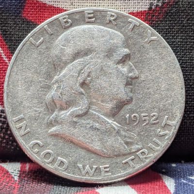 Sale Photo Thumbnail #345: 1952-S Franklin Half Dollar, 74 Years old, 90% Silver