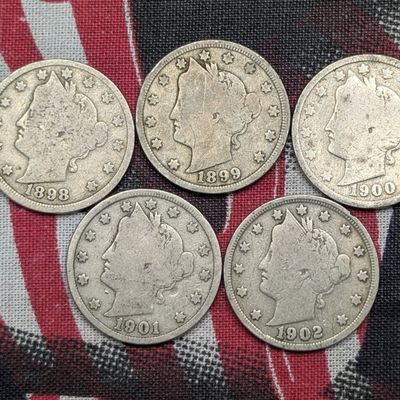Sale Photo Thumbnail #336: 1898-1902 Liberty Head V Nickels - Consecutive Dates