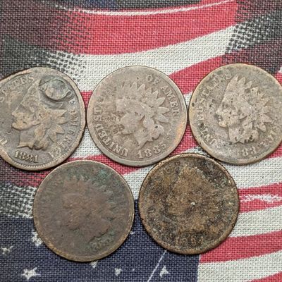 Sale Photo Thumbnail #254: 1880, 1881, 1883, 1884, & 1885 Indian Head Cents