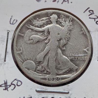 Sale Photo Thumbnail #237: 1920-S 90% Silver Walking Liberty Half Dollar