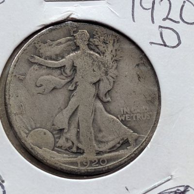 Sale Photo Thumbnail #109: 1920-D Walking Liberty 90% Silver Half Dollar