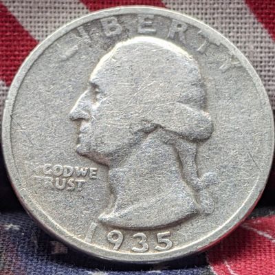 Sale Photo Thumbnail #200: 1935-D, (3rd Year) Washington Quarter, 91 Years old, 90% Silver