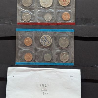 Sale Photo Thumbnail #111: 1968-P&D U.S. Mint Uncirculated Set - Includes 1968 40% Silver Kennedy Half Dollar & 1968-S Lincoln Cent