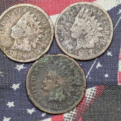 Sale Photo Thumbnail #92: 1883, 1887, & 1889 Indian Head Cents