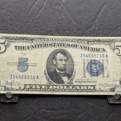 Sale Photo Thumbnail #95: 1934-A U.S. $5 Silver Certificate, Blue Seal