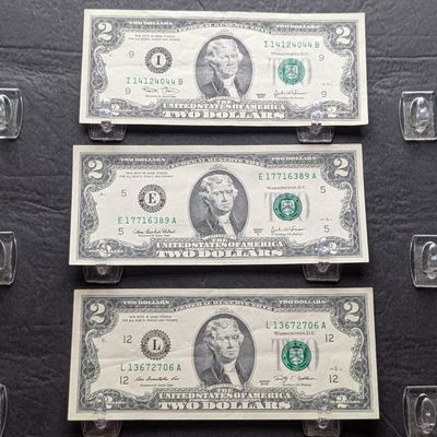 Sale Photo Thumbnail #294: 2003, 2003 A, & 2009 Series US $2 Federal Reserve Notes