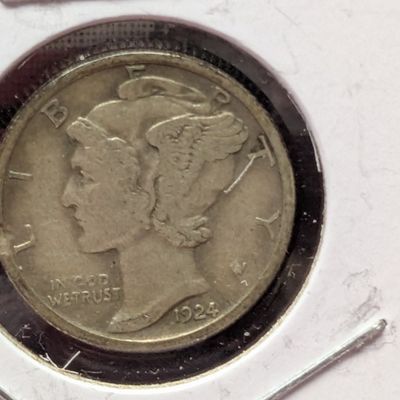 Sale Photo Thumbnail #433: 1924-S Mercury Dime, 90% Silver