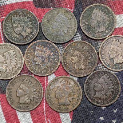 Sale Photo Thumbnail #244: (10) 1901-1907 Indian Head Cents - Not Consecutive