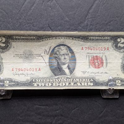 Sale Photo Thumbnail #256: 1953-C US $2 United States Note - Red Seal