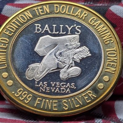 Sale Photo Thumbnail #367: Bally's Las Vegas Limited Edition $10 Gaming Token, .999 Fine Silver Center