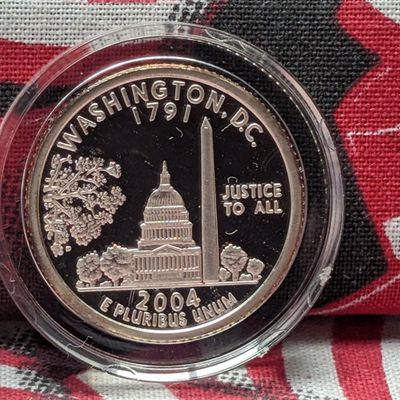 Sale Photo Thumbnail #333: COPY 2004-S Washington, D.C. Proof-Like Quarter Replica - Stamped COPY