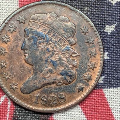 Sale Photo Thumbnail #196: 1828 Classic Head Half Cent Coin - FULL Liberty - High Grade Coin - Key Date
