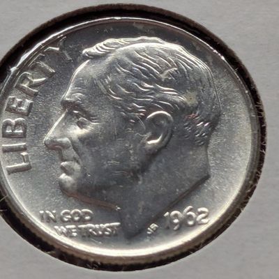 Sale Photo Thumbnail #442: 1962-P Roosevelt Dime, 90% Silver, uncirculated