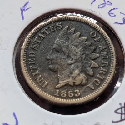 Sale Photo Thumbnail #76: 1863 Copper Nickel Indian Head Penny - Civil War Era!