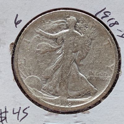 Sale Photo Thumbnail #121: 1918-D 90% Silver Walking Liberty Half Dollar