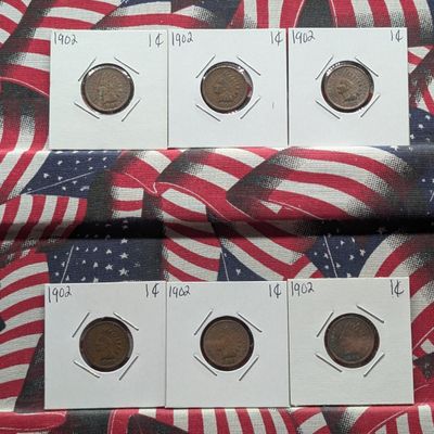 Sale Photo Thumbnail #69: (6) 1902 Indian Head Cents