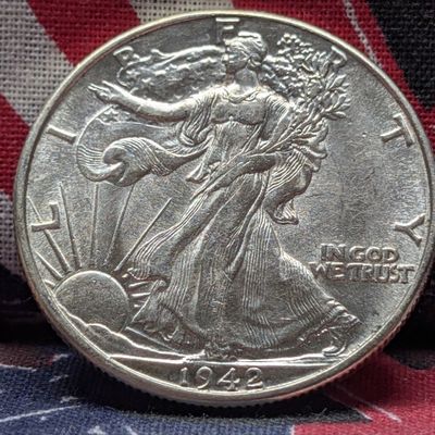 Sale Photo Thumbnail #276: 1942-P US Walking Liberty 90% Silver Half Dollar - Higher Grade
