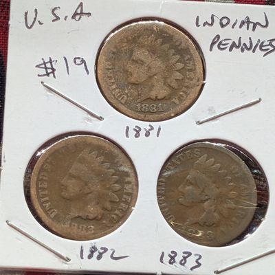 Sale Photo Thumbnail #131: 1881, 1882 & 1883 Indian Head Pennies