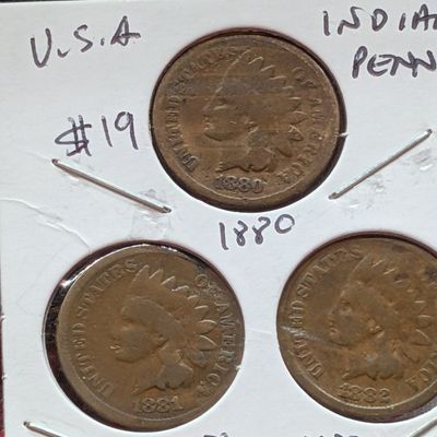 Sale Photo Thumbnail #81: 1880, 1881 & 1882 Indian Head Pennies