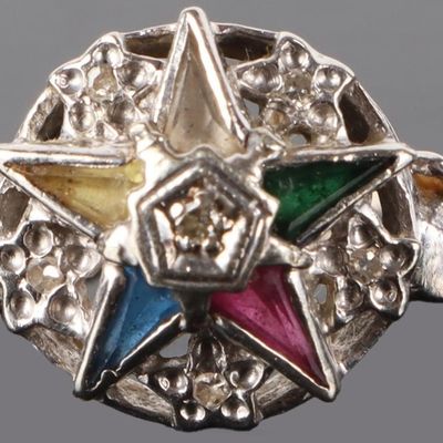 Sale Photo Thumbnail #115: 10K WHITE GOLD RING ORDER OF EASTERN STAR DIAMONDS