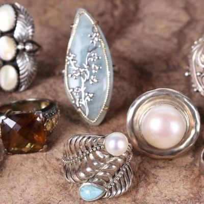 Sale Photo Thumbnail #251: LADIES STERLING SILVER ASSORTED GEMSTONE RINGS