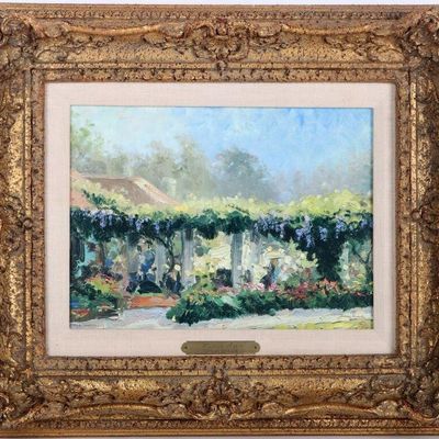 Sale Photo Thumbnail #56: T. KINKADE "WISTERIA  ARBOR" LIMITED GICLEE FRAMED