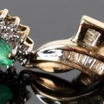 Sale Photo Thumbnail #120: 10K EMERALD & DIAMOND LADIES EARRING & RING SET