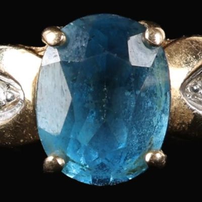 Sale Photo Thumbnail #424: 1.5CT TOPAZ 14K YELLOW GOLD LADIES RING W/ DIAMOND