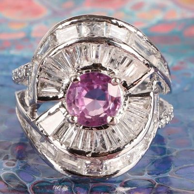 Sale Photo Thumbnail #83: 5.52CTW PINK SAPPHIRE & DIAMOND LADIES RING