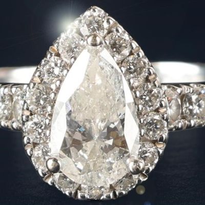 Sale Photo Thumbnail #319: NEIL LANE 1CT PEAR DIAMOND HALO ENGAGEMENT RING