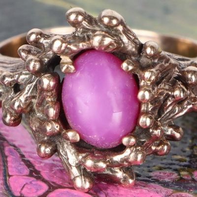 Sale Photo Thumbnail #363: 14K YELLOW GOLD LADIES NEST RING W/ STAR SAPPHIRE
