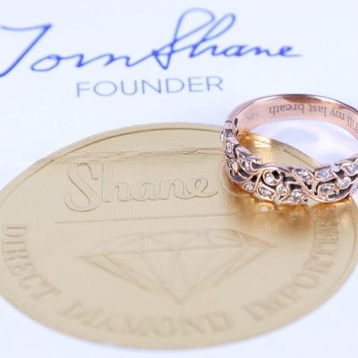 Sale Photo Thumbnail #226: 14K ROSE GOLD LADIES WEDDING RING W/ 21 DIAMONDS