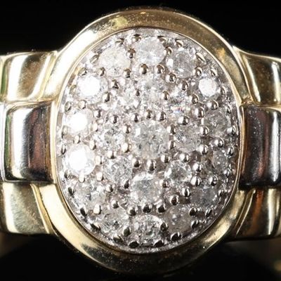 Sale Photo Thumbnail #435: 10K YELLOW/WHITE GOLD MENS RING W/ DIAMONDS