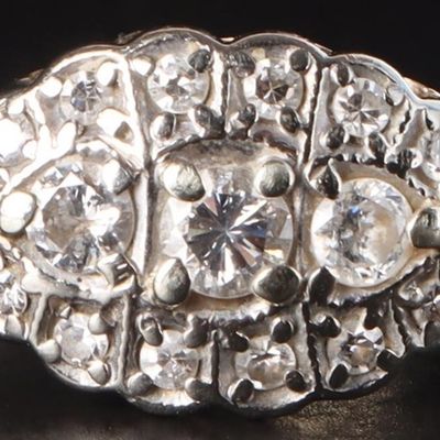 Sale Photo Thumbnail #300: ANTIQUE ART DECO 14K GOLD LADIES DIAMOND RING