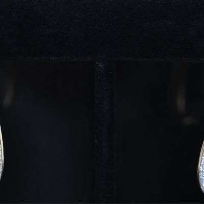 Sale Photo Thumbnail #413: 18K YELLOW GOLD LADIES HOOP EARRINGS W/ ENAMEL