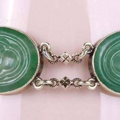 Sale Photo Thumbnail #149: 14K YELLOW GOLD JADE LADIES BRACELET