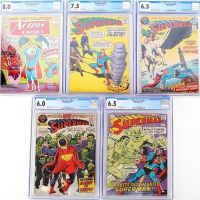 Sale Photo Thumbnail #171: SUPERMAN & ACTION COMICS CGC GRADED 6.0 - 8.0 (5)