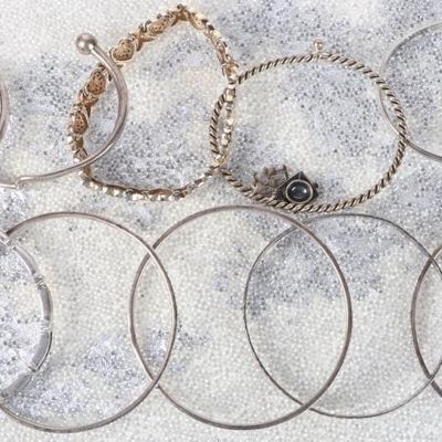 Sale Photo Thumbnail #261: STERLING SILVER BRACELETS - LOT OF 12