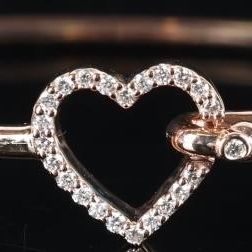 Sale Photo Thumbnail #432: 14K ROSE GOLD HEART PRETTY BRACELET