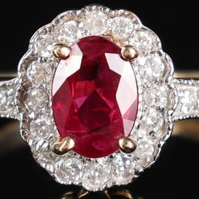 Sale Photo Thumbnail #411: 14K YELLOW GOLD LADIES RING W/ RUBY & DIAMONDS