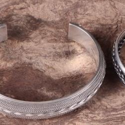 Sale Photo Thumbnail #260: STERLING SILVER CUFF & BANGLE BRACELET LOT