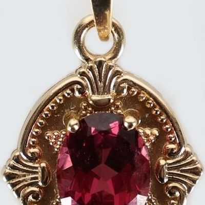 Sale Photo Thumbnail #129: 14K YELLOW GOLD LADIES PENDANT W/ TOURMALINE