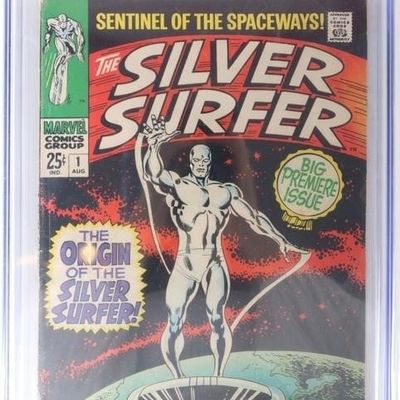 Sale Photo Thumbnail #50: SILVER SURFER #1 1968 ORIGIN OF SURFER CGC 4.5