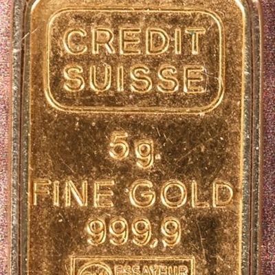 Sale Photo Thumbnail #213: 5G FINE GOLD BAR IN 18K YELLOW GOLD PENDANT SWISS