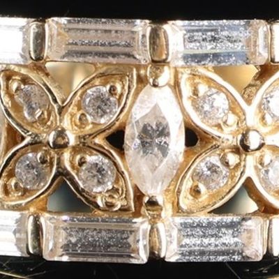 Sale Photo Thumbnail #219: ORNATE 14K YELLOW GOLD  FLORAL LADIES RING