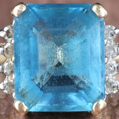 Sale Photo Thumbnail #403: 14K YELLOW GOLD TOPAZ & DIAMOND LADIES RING