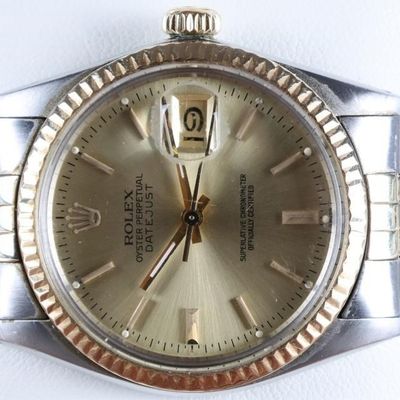 Sale Photo Thumbnail #28: ROLEX OYSTER PERPETUAL DATEJUST WRISTWATCH W/ 18K